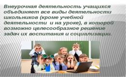 ВНЕУРОЧНАЯ ДЕЯТЕЛЬНОСТЬ В ШКОЛЕ